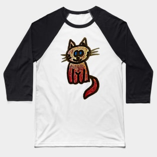 Smiling kitty in chocolate colours Baseball T-Shirt